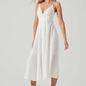NWT ASTR AMBROSIA White MIDI DRESS Sz S